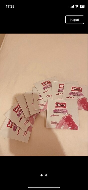 Benri oje çıkarıcı mendil