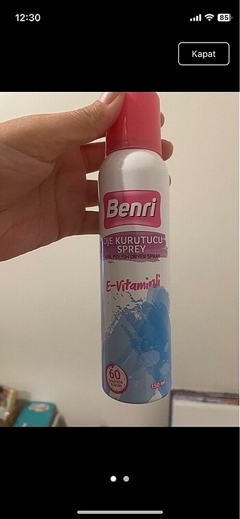 Benri oje kurutucu sprey