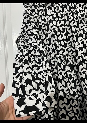 Siyah beyaz elbise - Görsel 6