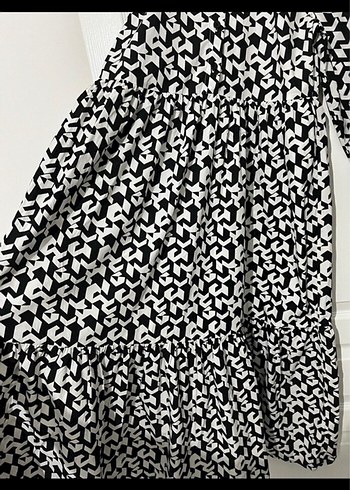 Siyah beyaz elbise - Görsel 4