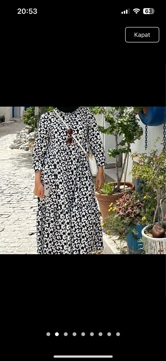 Siyah beyaz elbise - Görsel 2