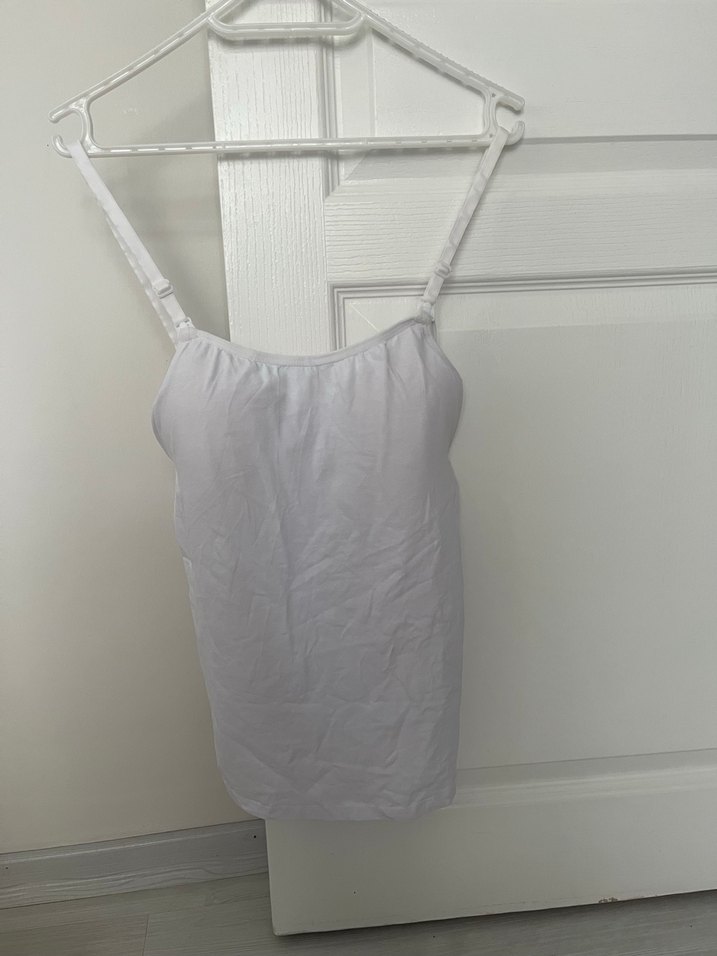 Beyaz Ayarlanabilir Kaplı emzirme atleti - Görsel 2