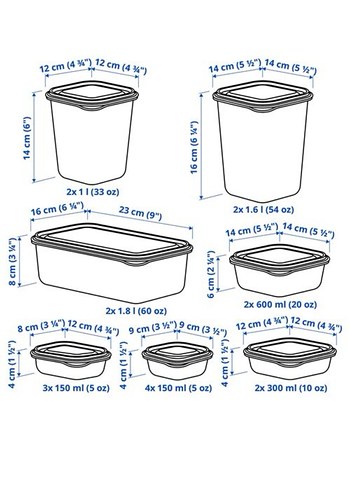 Ikea PRUTA Yeşil Plastik Saklama Kabı Seti - Görsel 2