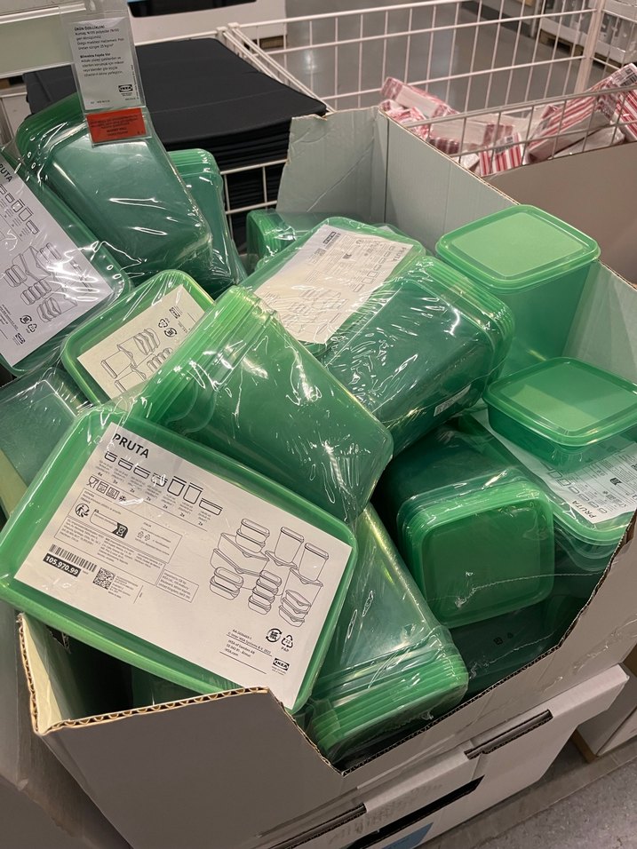 Ikea PRUTA Yeşil Plastik Saklama Kabı Seti - Görsel 5