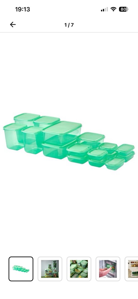 Ikea PRUTA Yeşil Plastik Saklama Kabı Seti - Görsel 4