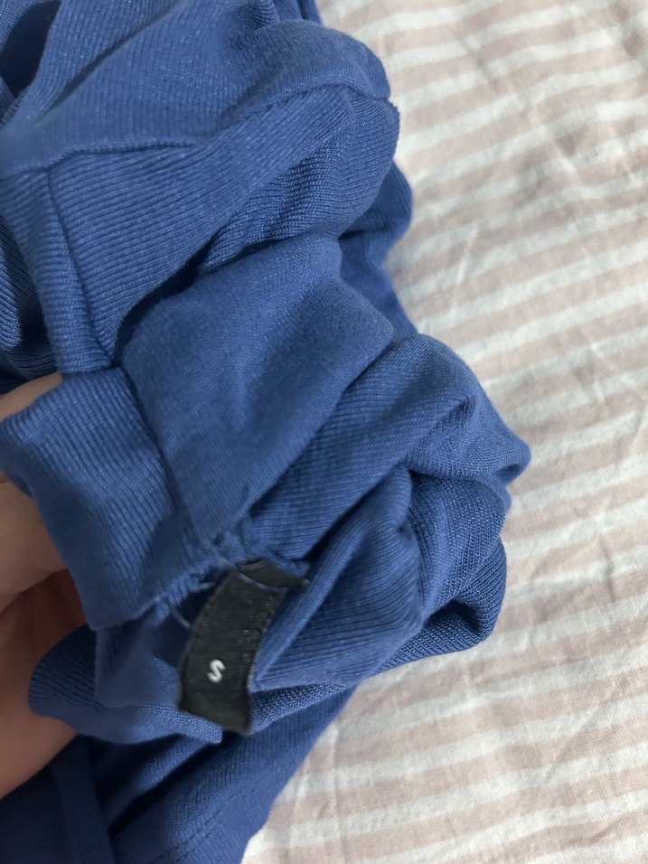 Mavi Balıkçı Yaka Uzun Kollu Bluz - Görsel 2