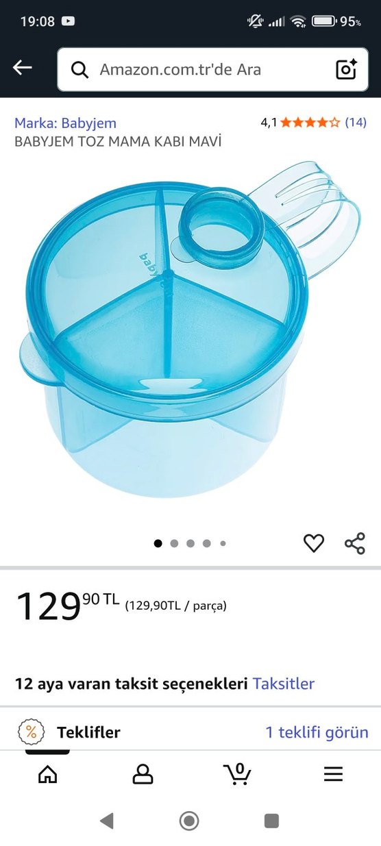 babyJem Mavi Bebek toz mama Saklama Kabı - Görsel 4