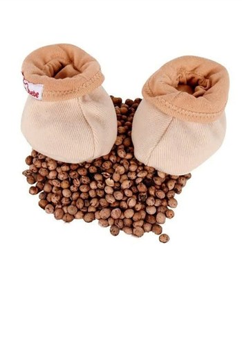 Sevi Bebe Bej Kiraz Çekirdekli Bebek Patik - Görsel 2