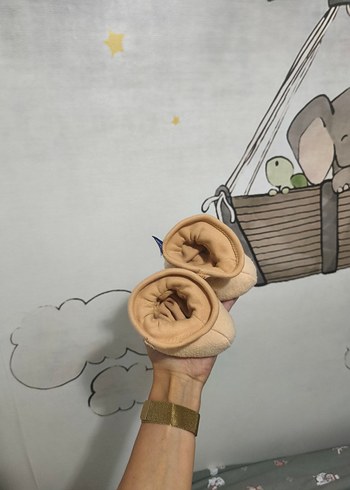 Sevi Bebe Bej Kiraz Çekirdekli Bebek Patik - Görsel 7