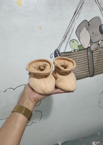 Sevi Bebe Bej Kiraz Çekirdekli Bebek Patik - Görsel 9