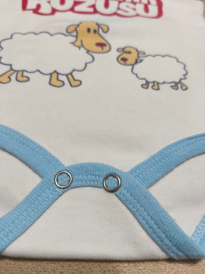 Beyaz Mavi Kenarlı Erkek Bebek Kolsuz Body - Görsel 3