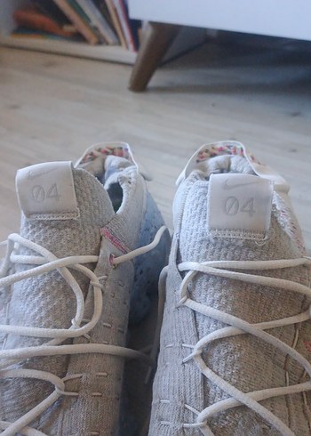 Beyaz Gri Platform Topuklu Bağcıklı Spor Ayakkabı - Görsel 7