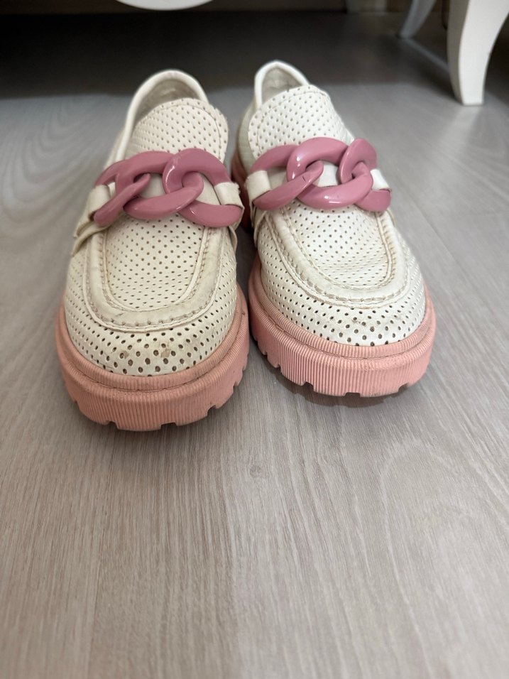 Pembe Zincir Detaylı çocuk Loafer - Görsel 3