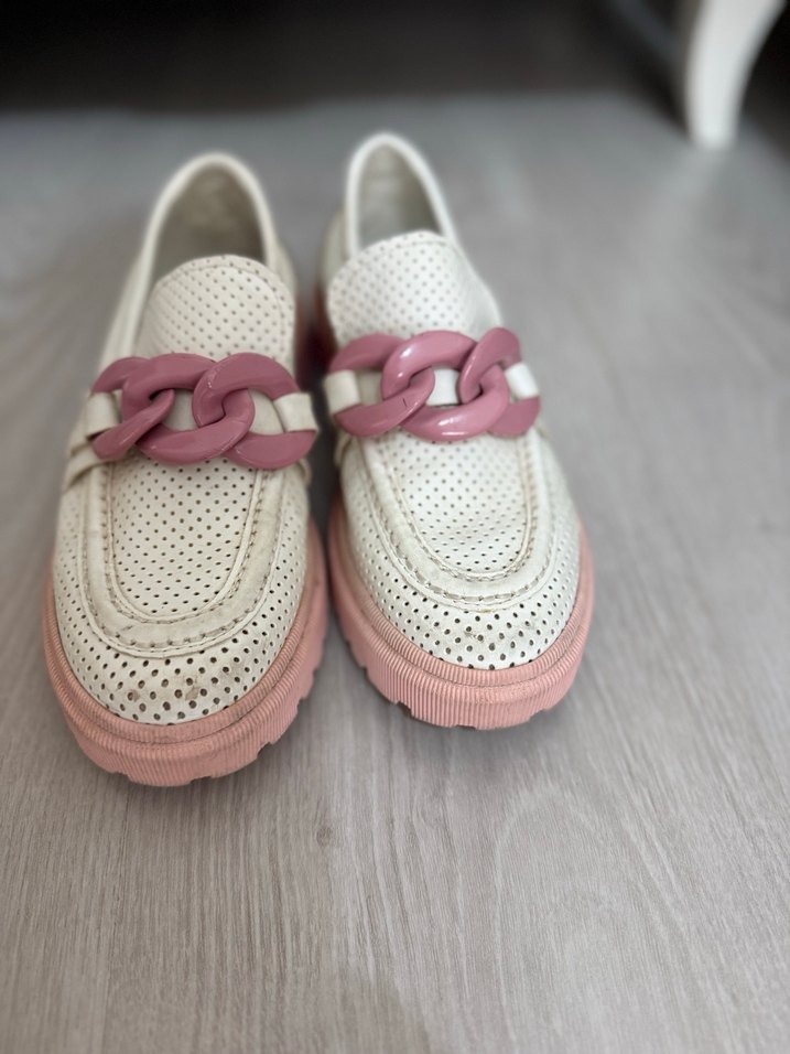 Pembe Zincir Detaylı çocuk Loafer - Görsel 2