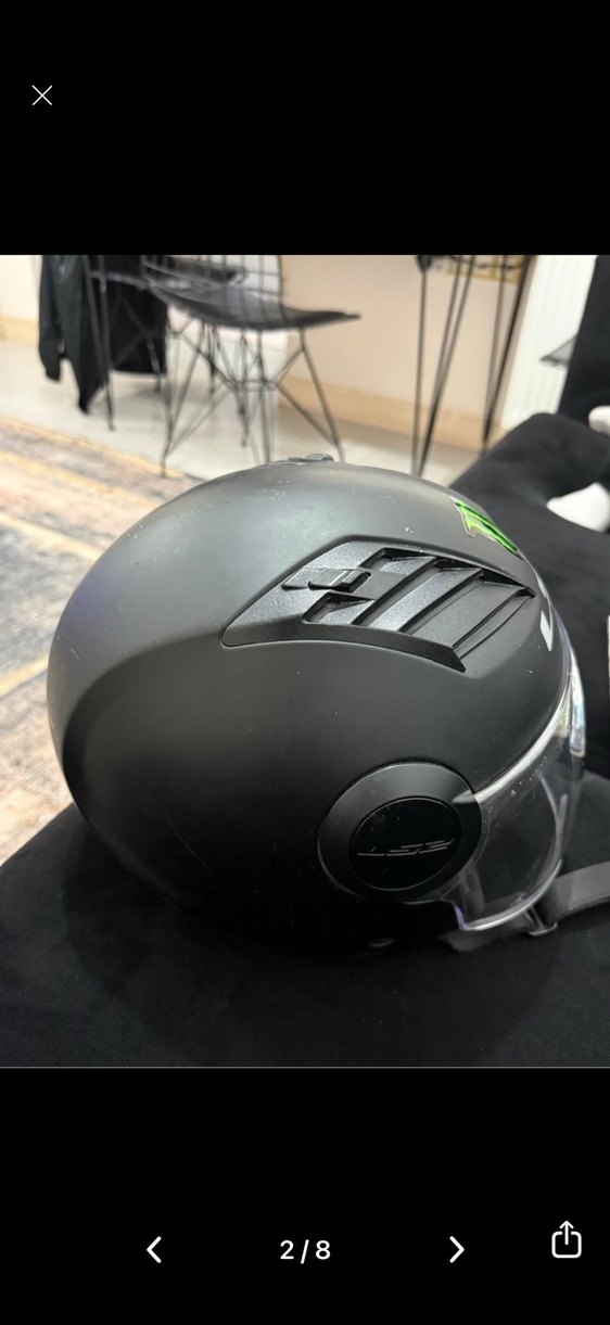 Kilitli Siyah LS2 Biker Kask - Görsel 2