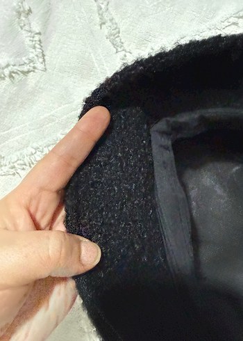 Siyah Örgü Kadın Yün Şapka - Görsel 4