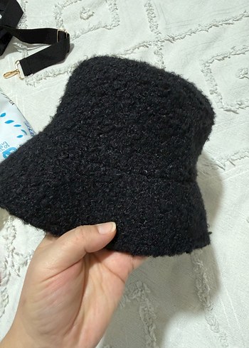 Siyah Örgü Kadın Yün Şapka - Görsel 3