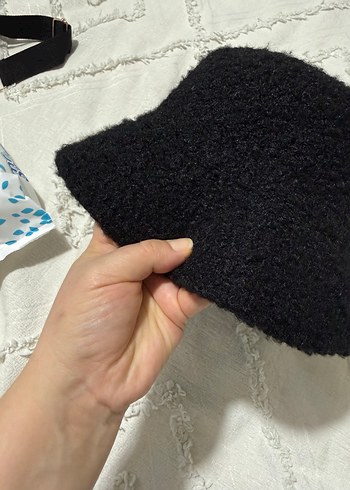 Siyah Örgü Kadın Yün Şapka - Görsel 7