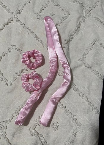 Pembe Saten Kurdele Saç Aksesuarı - Görsel 3