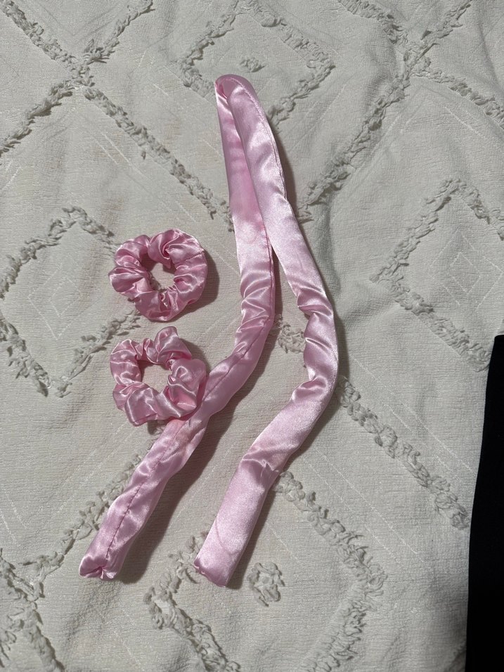 Pembe Saten Kurdele Saç Aksesuarı - Görsel 3