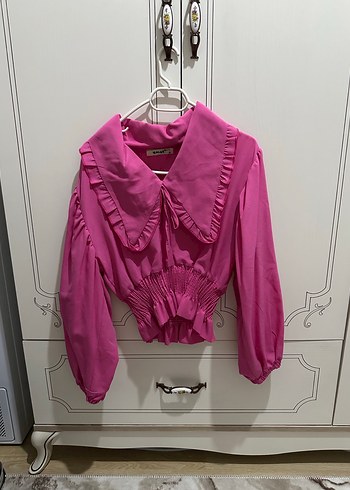 Pembe Fırfırlı bebe yaka Gömlek