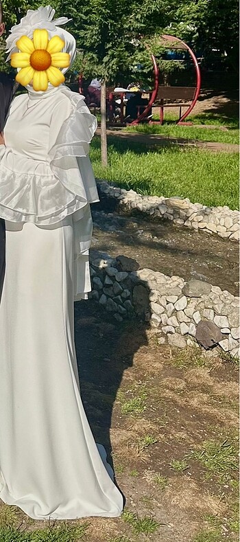 36 Beden beyaz Renk Nikah elbisesi