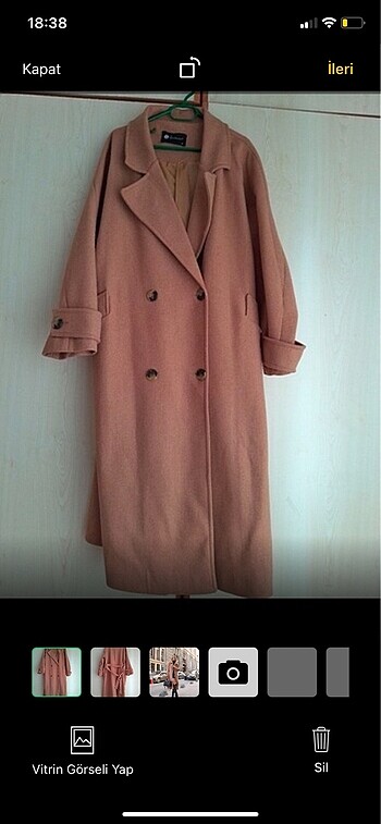 Fashion oversize kaşe kaban