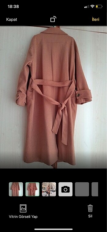 BSL FASHION Fashion oversize kaşe kaban