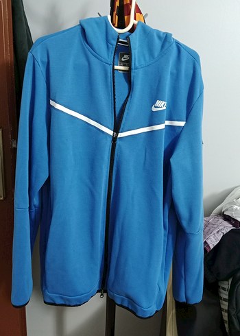 Nike Erkek Mavi Fermuarlı Sweatshirt