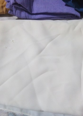 Beyaz Kadınkırep Saten Şal
