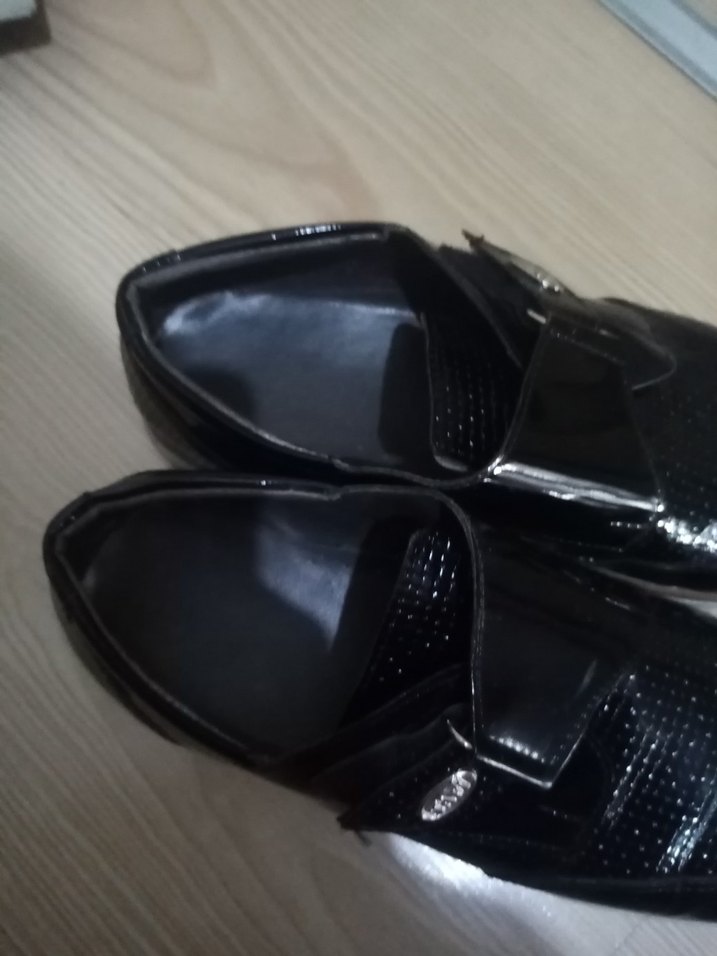 Parlak Siyah Yılan Desenli Tokalı Erkek Ayakkabı - Görsel 5