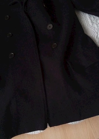 Erkek lacivert Koyu Yün Midi Palto - Görsel 12