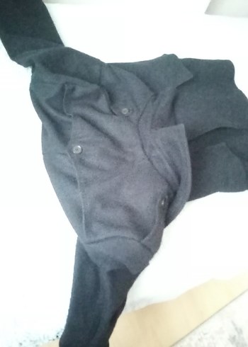 Erkek lacivert Koyu Yün Midi Palto - Görsel 9