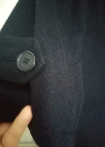 Erkek lacivert Koyu Yün Midi Palto - Görsel 6