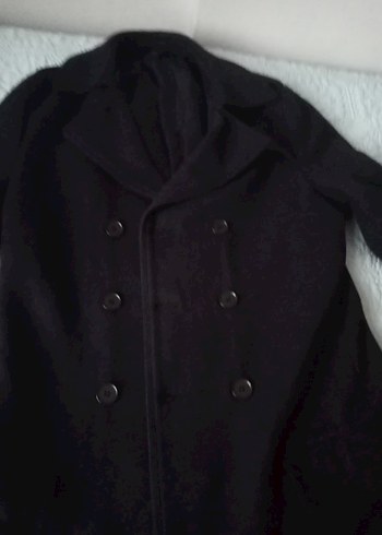 Erkek lacivert Koyu Yün Midi Palto - Görsel 14