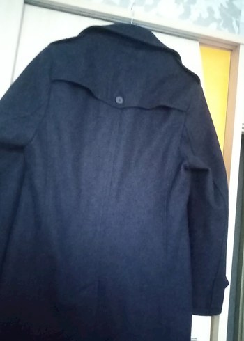 Erkek lacivert Koyu Yün Midi Palto - Görsel 5