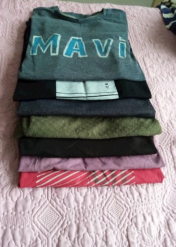 Mavi Baskılı V Yaka Erkek Tişört - Görsel 2