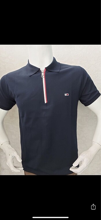 l Beden TOMMY HİLFİGER POLO YAKA FERMUAR DETAYLI