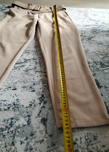 Kemer Detaylı Bej Kadın Kumaş Pantolon - Görsel 10