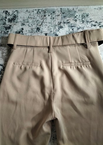 Kemer Detaylı Bej Kadın Kumaş Pantolon - Görsel 9