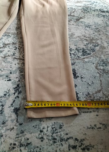 Kemer Detaylı Bej Kadın Kumaş Pantolon - Görsel 12