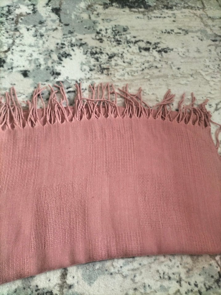 Hazır Şal Pembe Pliseli Kadın Şal - Görsel 4