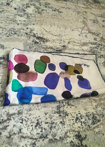 Hazır Şal Bordo Çiçek Desenli İpek Görünümlü Fular - Görsel 16