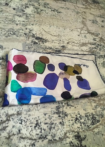 Hazır Şal Bordo Çiçek Desenli İpek Görünümlü Fular - Görsel 13