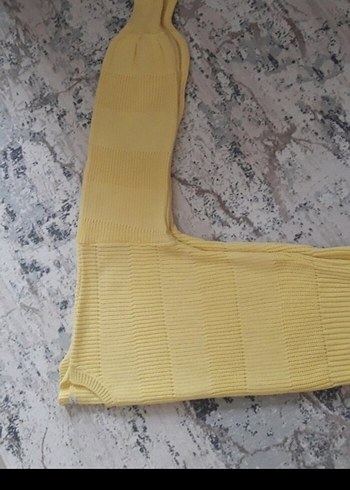 m Beden sarı Renk Kadın Sarı Örgü Mini Triko Kazak