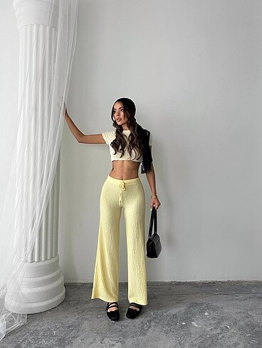 l Beden Bubble pantolon sarı