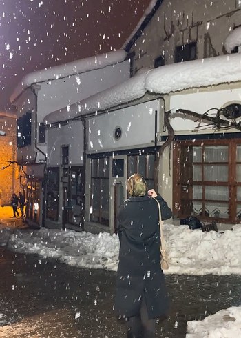 Gri Midi Kemerli Kadın Kaban - Görsel 3