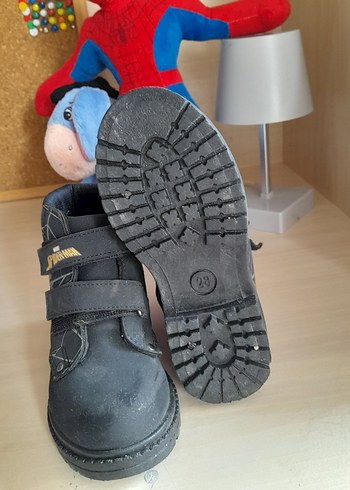 28 Beden mavi Renk Erkek Çocuk Spiderman Fermuarlı Bot