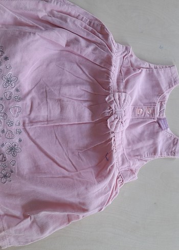 Kız Çocuk Gri Keten Elbise - Görsel 8