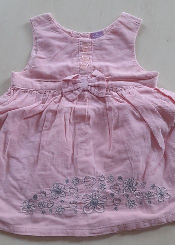 Kız Çocuk Gri Keten Elbise - Görsel 11